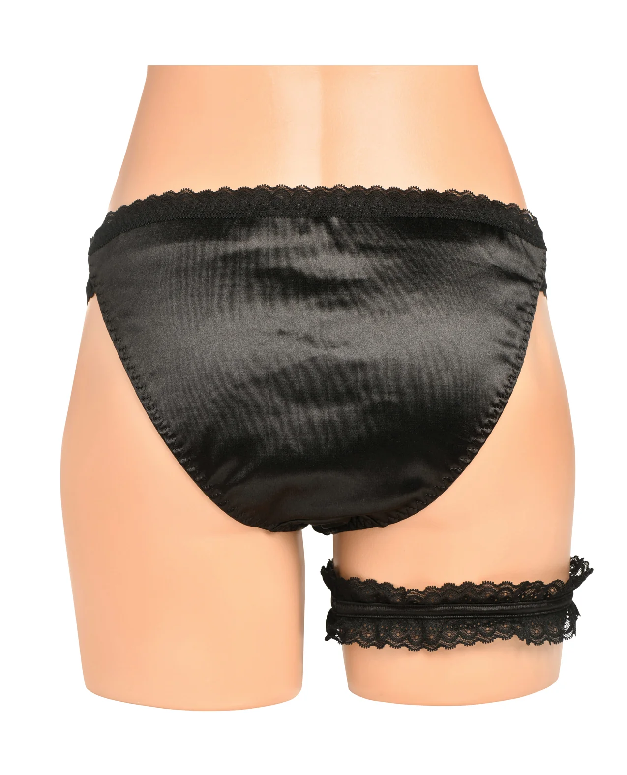 Bedroom Bliss Jolie Strap-On Panty Harness & Garter - Medium - Image 4