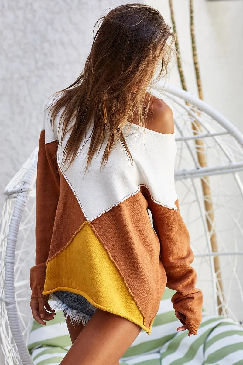 BiBi Color Block Geometric Sweater - Image 23