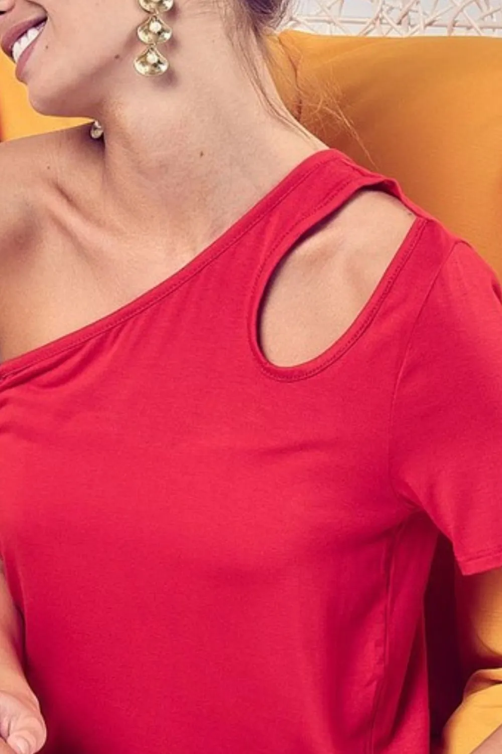 BiBi Cut Out Detailed One Shoulder Top - Image 3