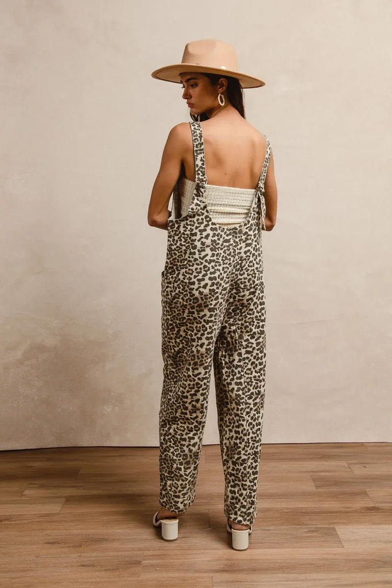 BiBi Leopard Print Adjustable Strap U Neck Jumpsuit - Image 5