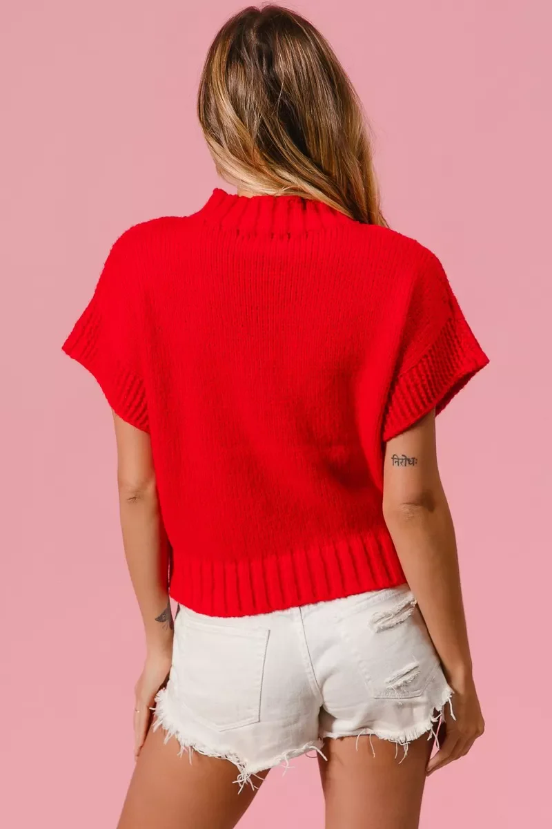 BiBi Rib Banded Heart Pattern Valentines Sweater - Image 17