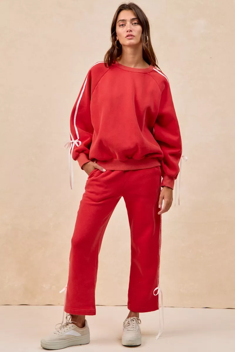 BiBi Side Lined Bow Details Fleece Sweatshirt - Image 7
