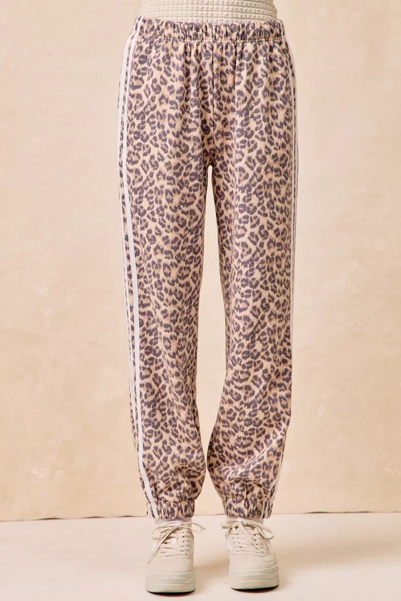 BiBi Side Lines Leopard Track Pants