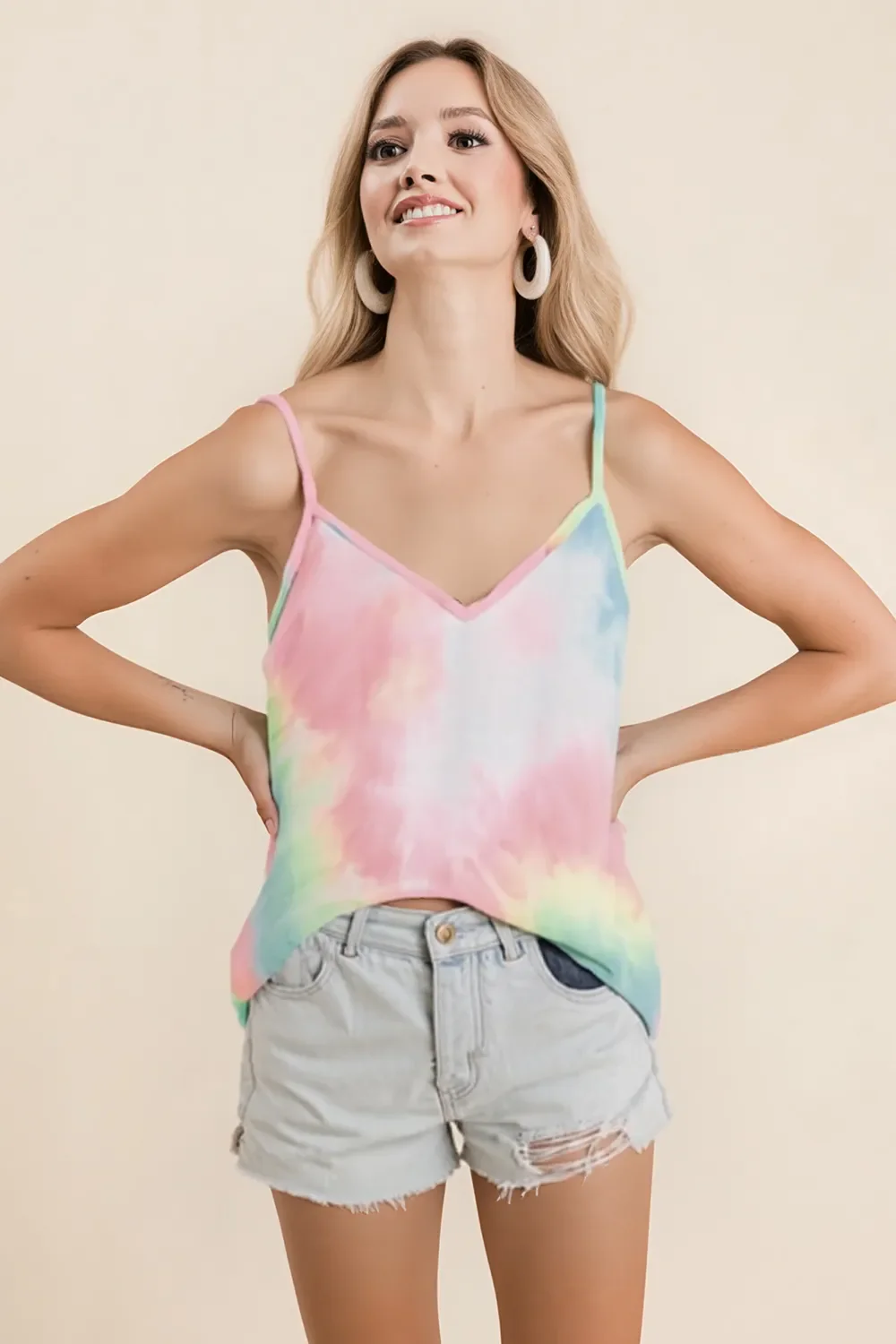 BiBi Tie Dye French Terry Knit Cami - Image 4