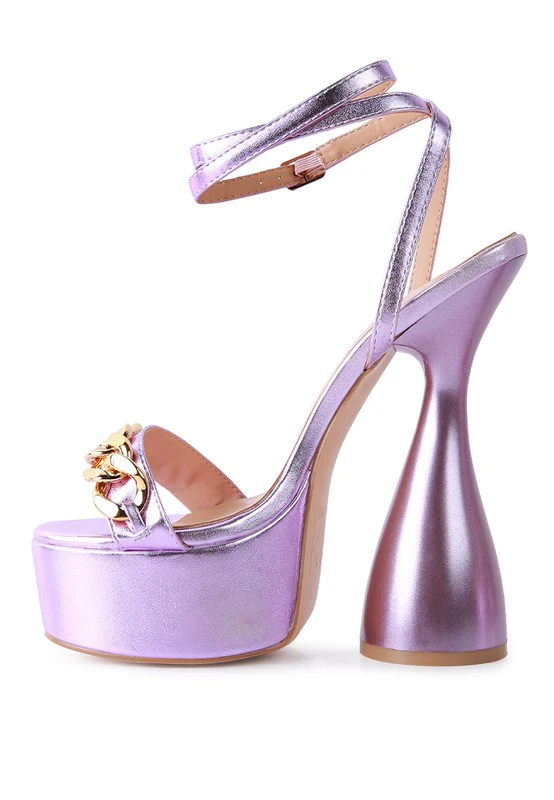 BIG BASH METALLIC HIGH PLATFORM CHUNKY SANDALS - Image 11