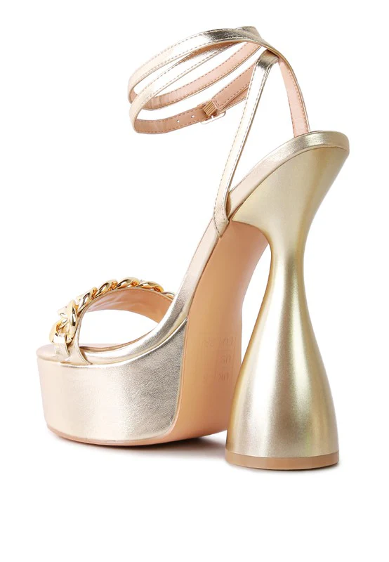 BIG BASH METALLIC HIGH PLATFORM CHUNKY SANDALS - Image 3
