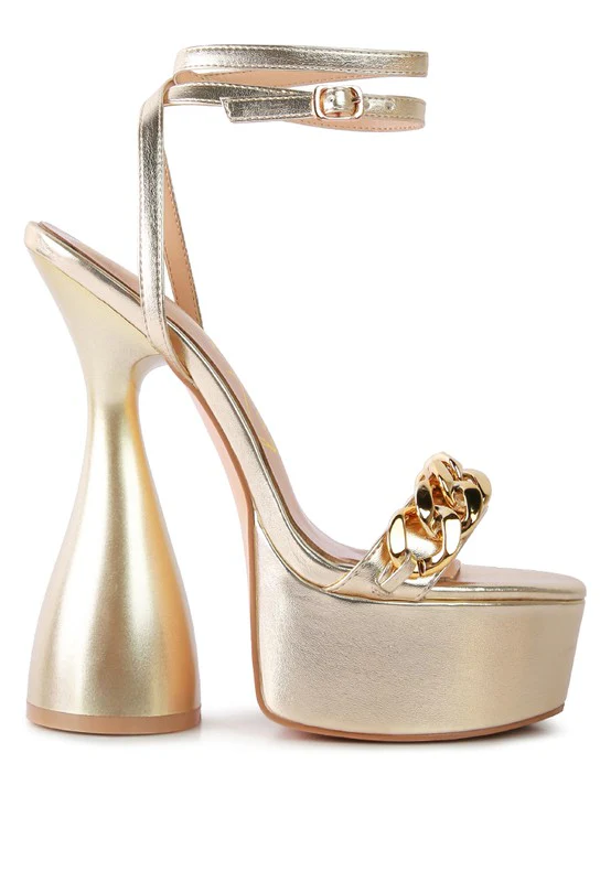 BIG BASH METALLIC HIGH PLATFORM CHUNKY SANDALS - Image 4