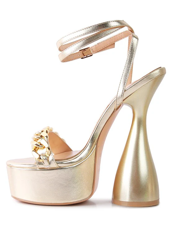 BIG BASH METALLIC HIGH PLATFORM CHUNKY SANDALS - Image 5