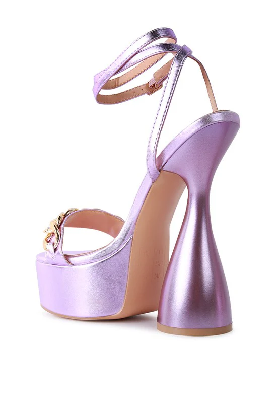 BIG BASH METALLIC HIGH PLATFORM CHUNKY SANDALS - Image 9