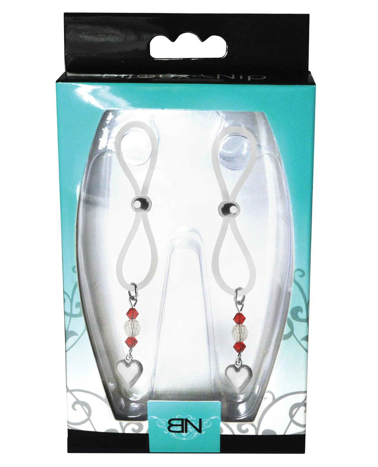 Bijoux de Nip Nipple Halos Heart Charm - Red/Clear - Image 2