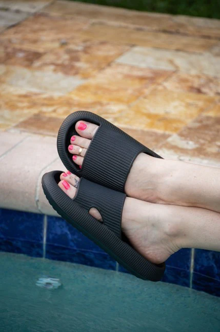 Black Insanely Comfy -Beach or Casual Slides - Image 2