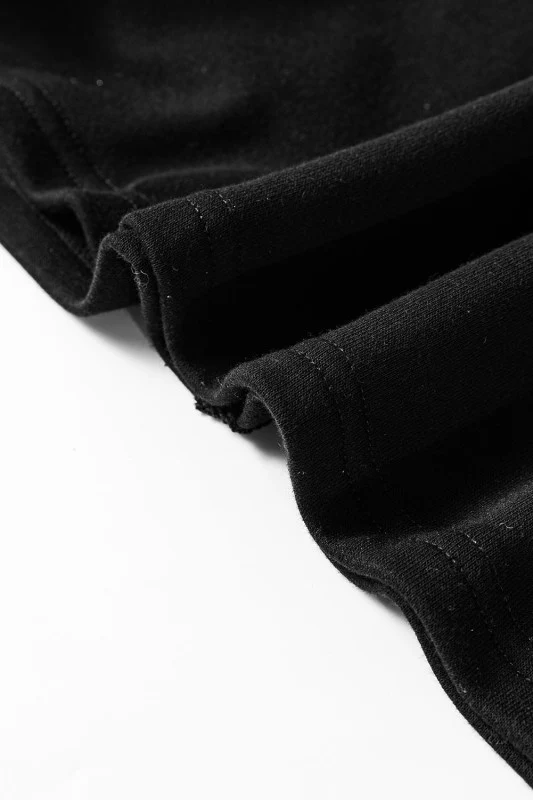 Black Striped Patchwork Collar Sweatshirt - Image 9