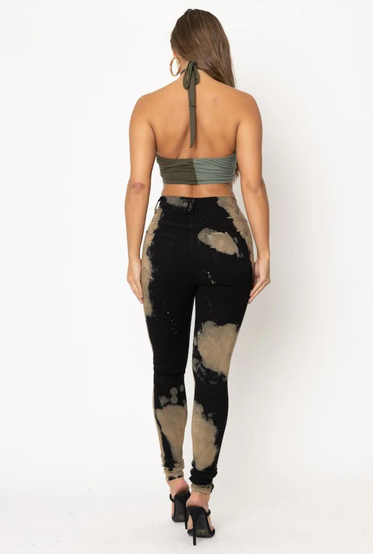 Bleach Skinny Jean in Black - Image 3