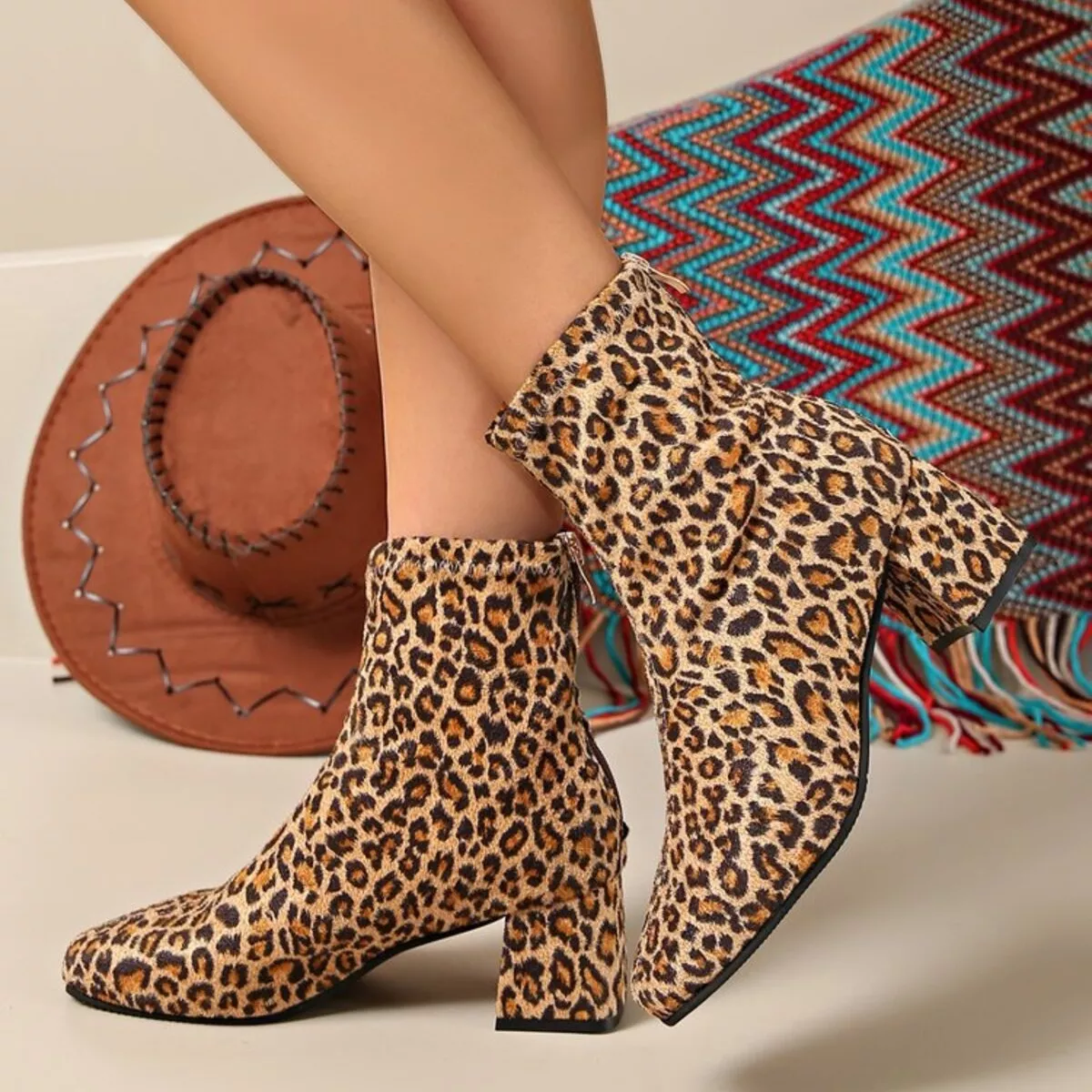 Block Heel Ankle Boots - Image 6