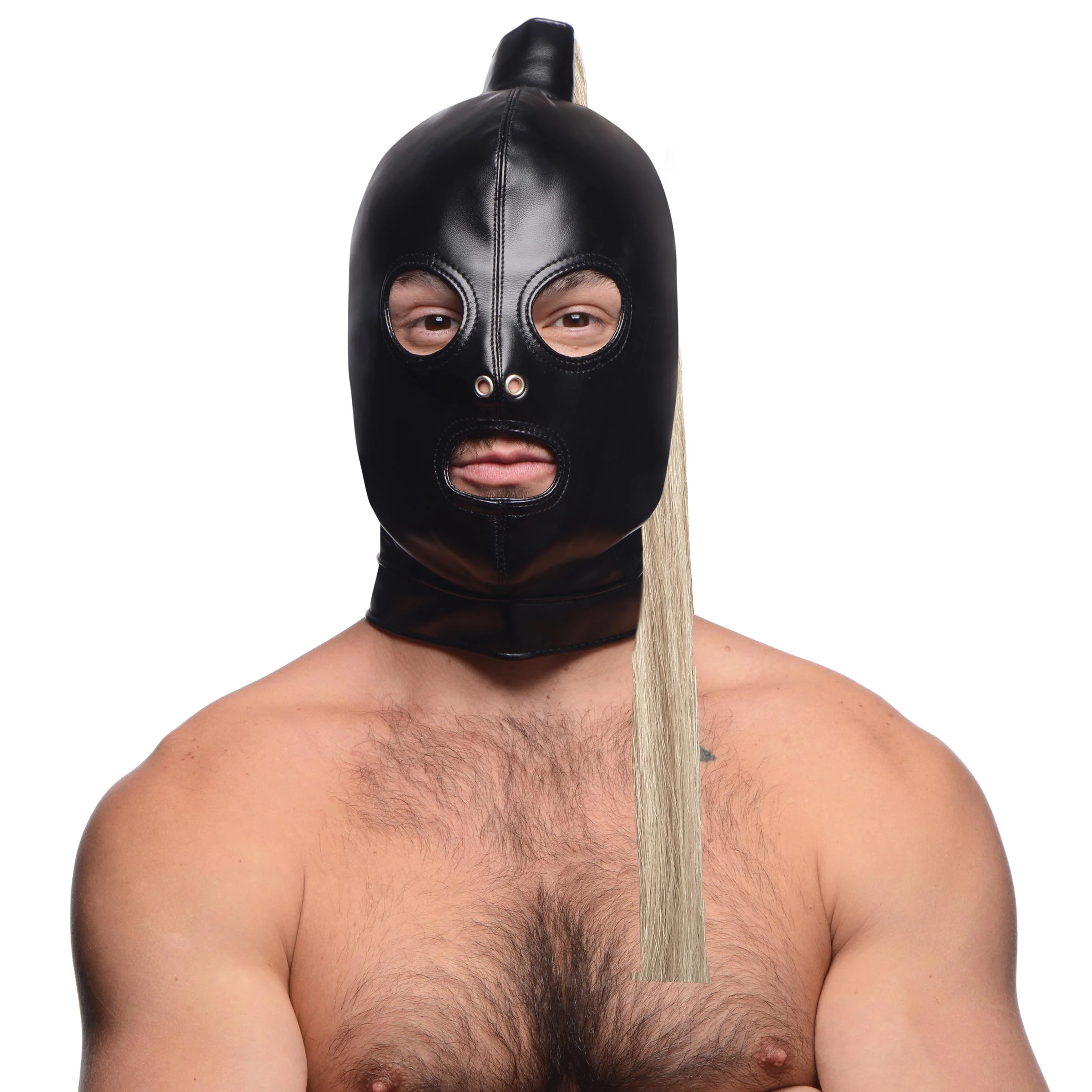 Blonde Ponytail Bondage Hood - Image 5