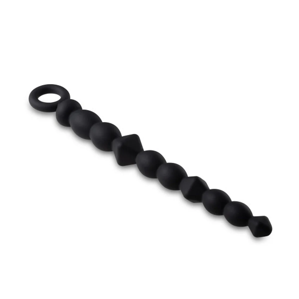 Anal Adventures Platinum Silicone Beginner Anal Beads Black - Image 3