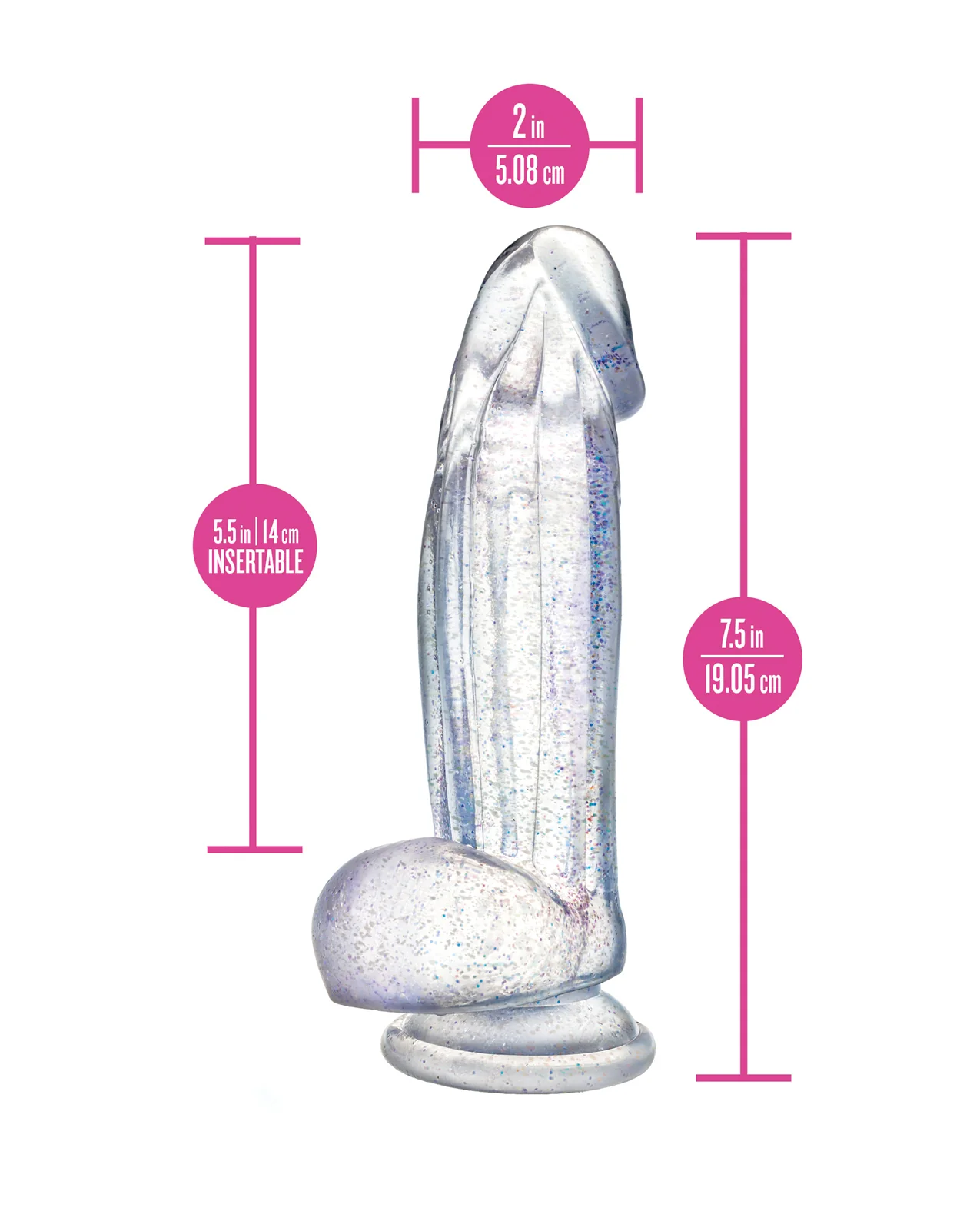 Blush Naturally Yours Bling - Sparkling Clear Dildo - Image 5