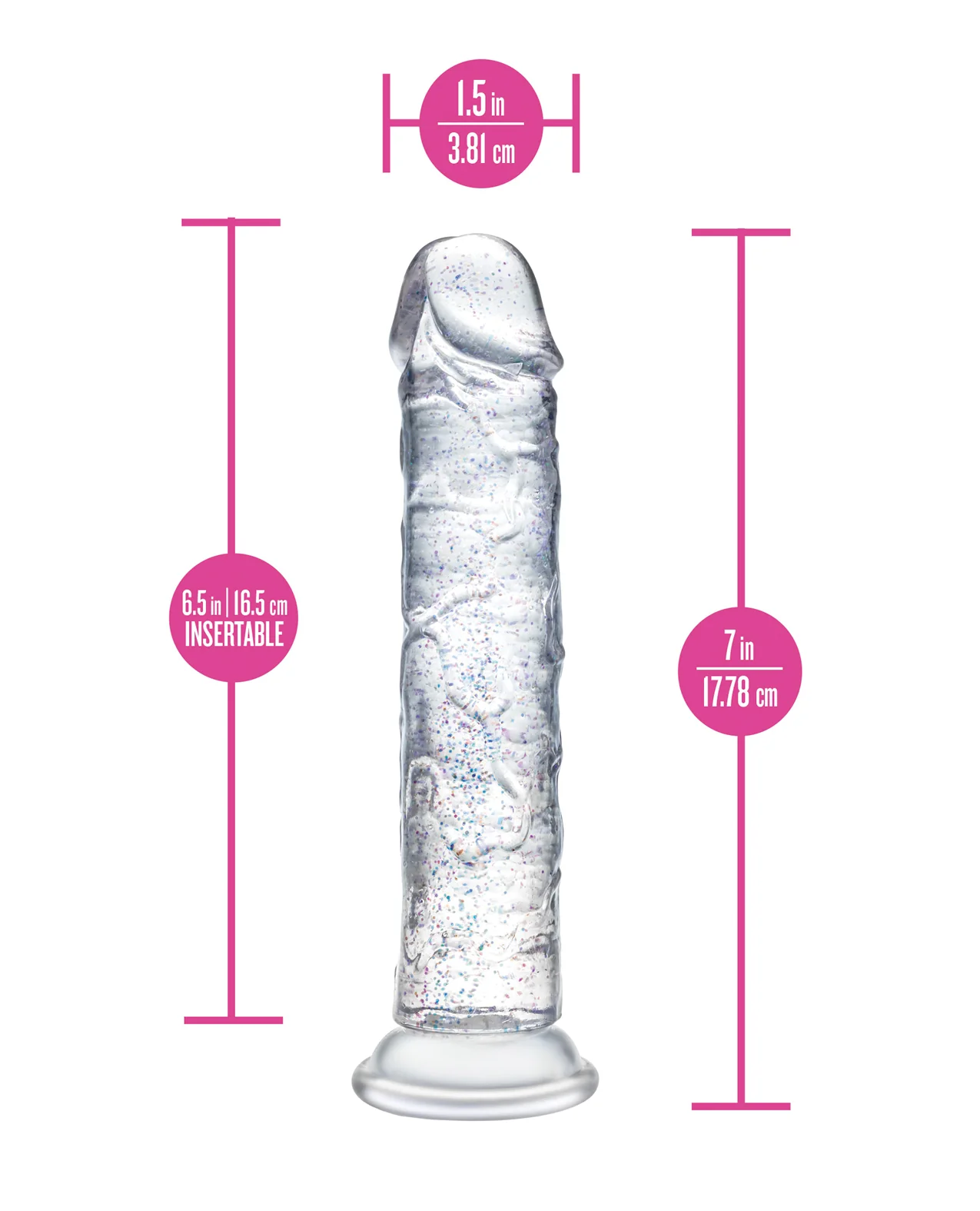 Blush Naturally Yours - Glamor - Sparkling Clear Dildo - Image 5