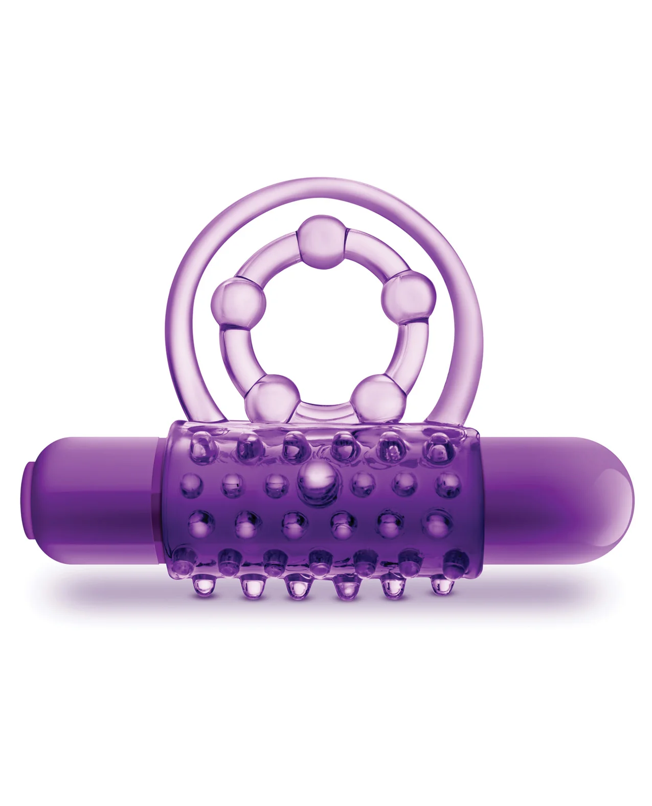 Blush Play With Me the Player Vibrating Double Strap Cockring - Purple - Image 2