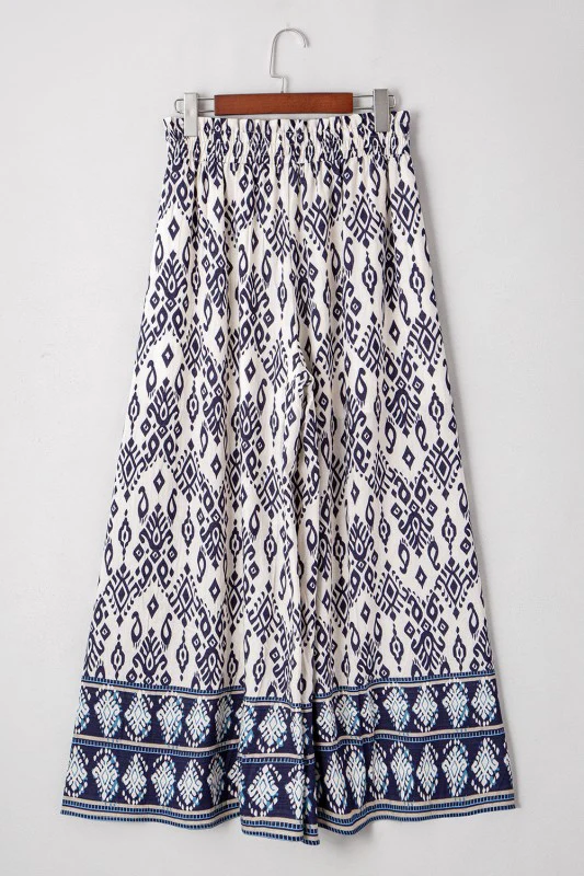 Boho Smocked High Waist Wide Leg Pants - Image 6
