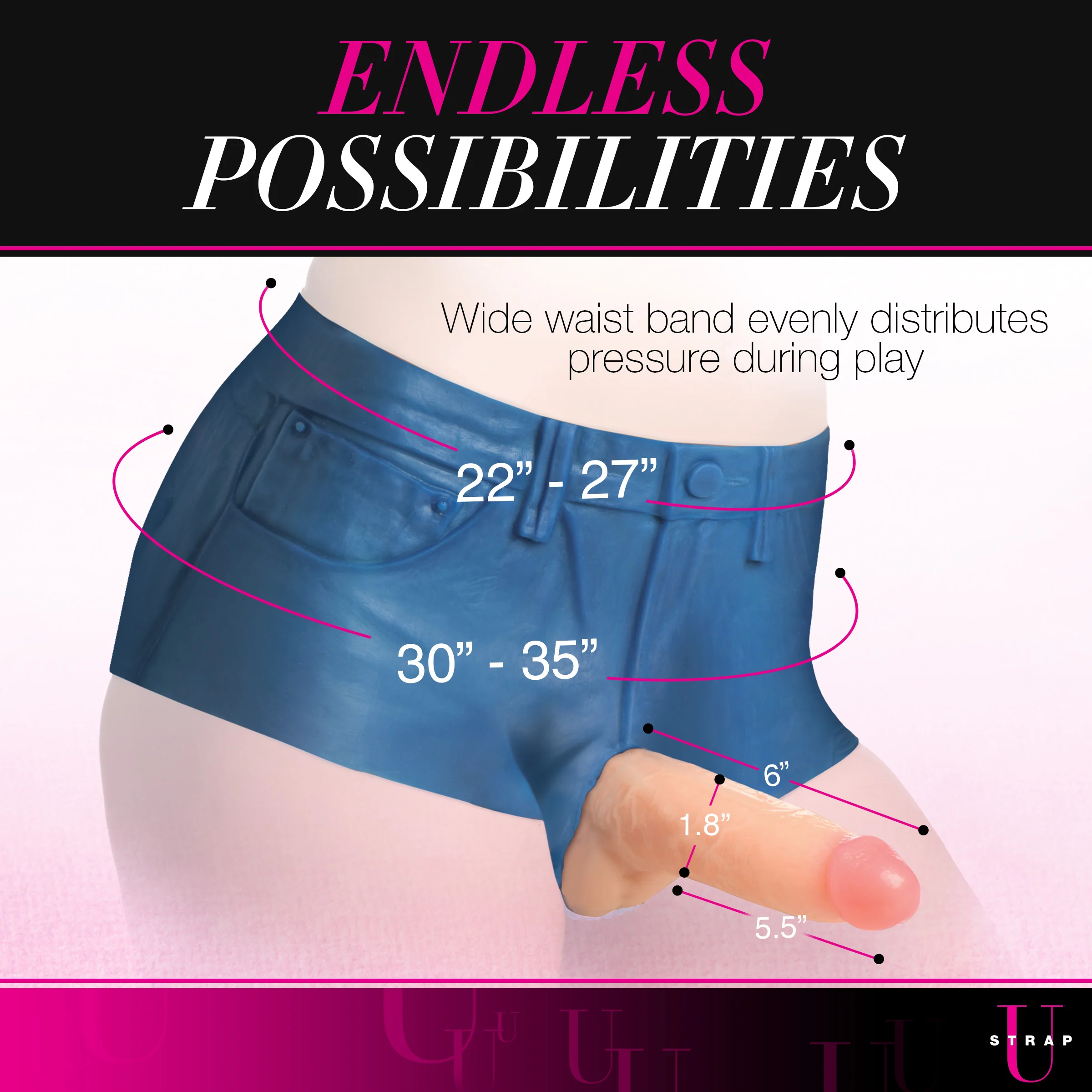 Booty Shorts 6 Inch Dildo Silicone Strap On Harness - Small - Image 9