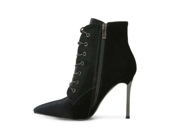 BORNSTA Velvet High Heeled Velvet Boots - Image 4