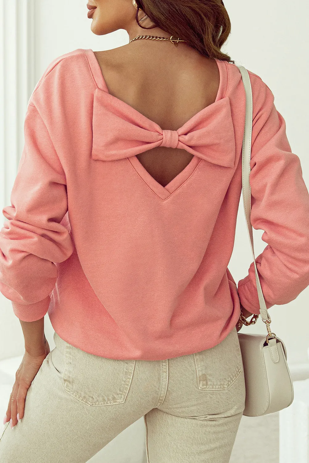 Bow Round Neck Long Sleeve Sweatshirt - Image 22