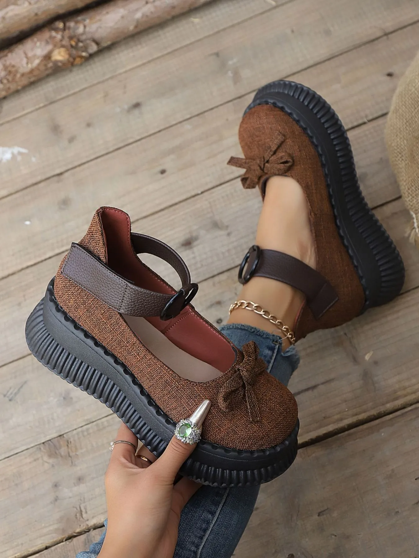 Bow Round Toe Platform Loafers - Image 6