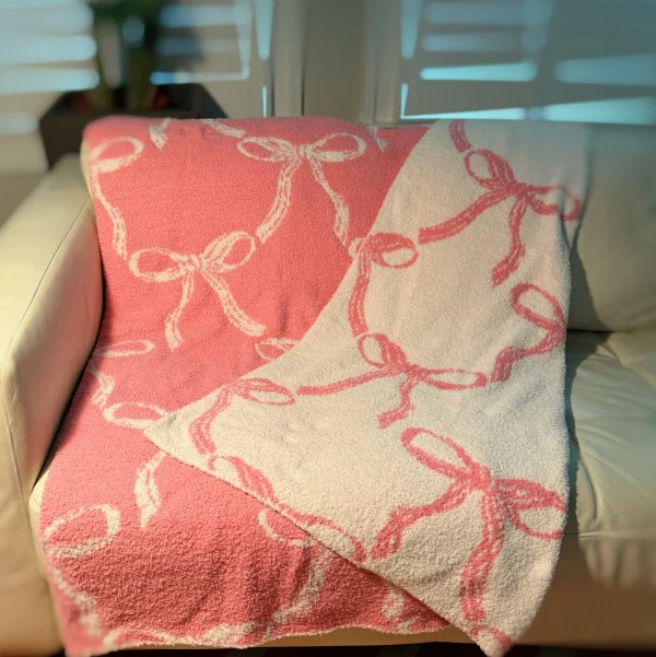 Bow Scalloped Coziest Blanket - Image 5