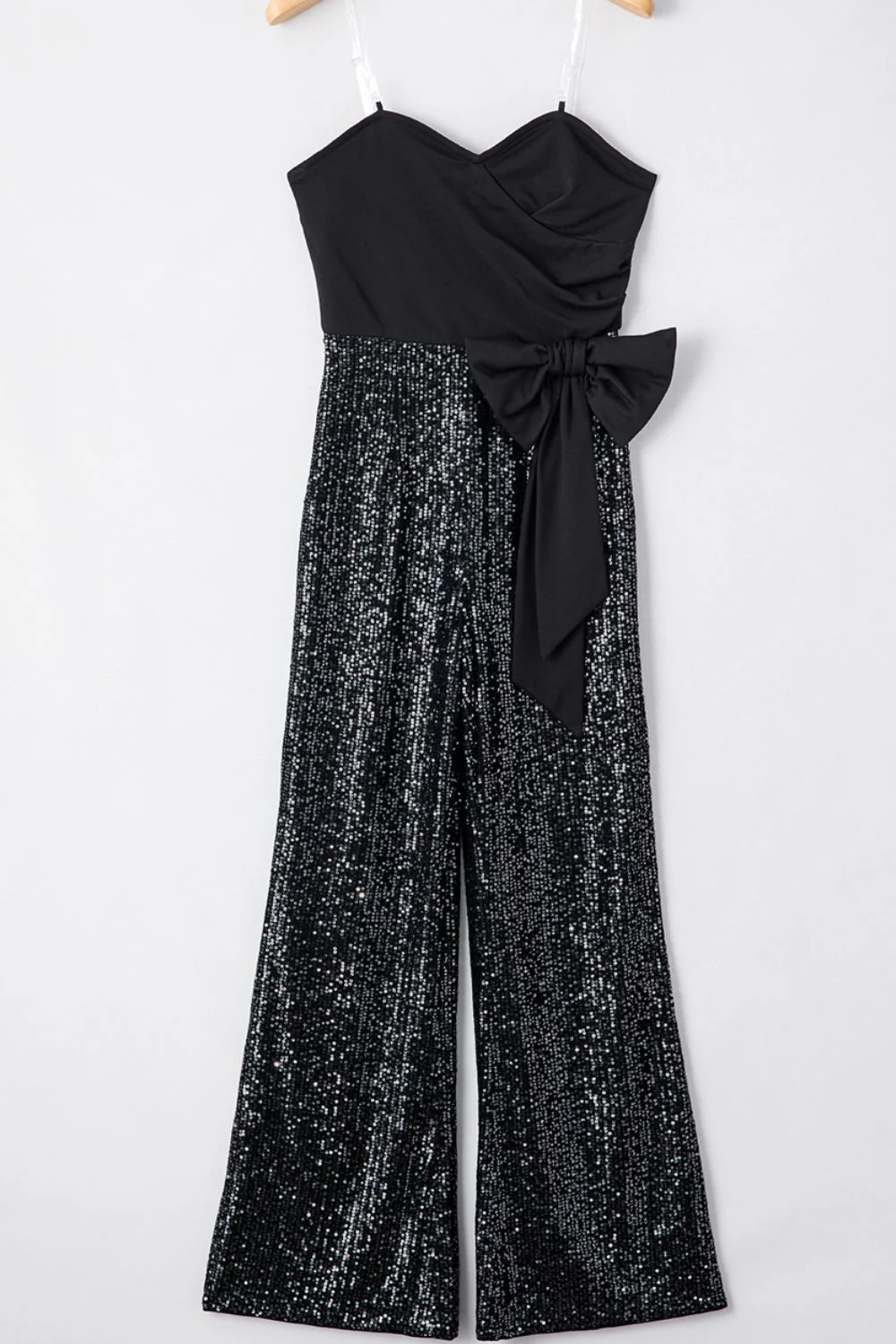 Bow Sequin Wide Leg Jumpsuit - Image 11