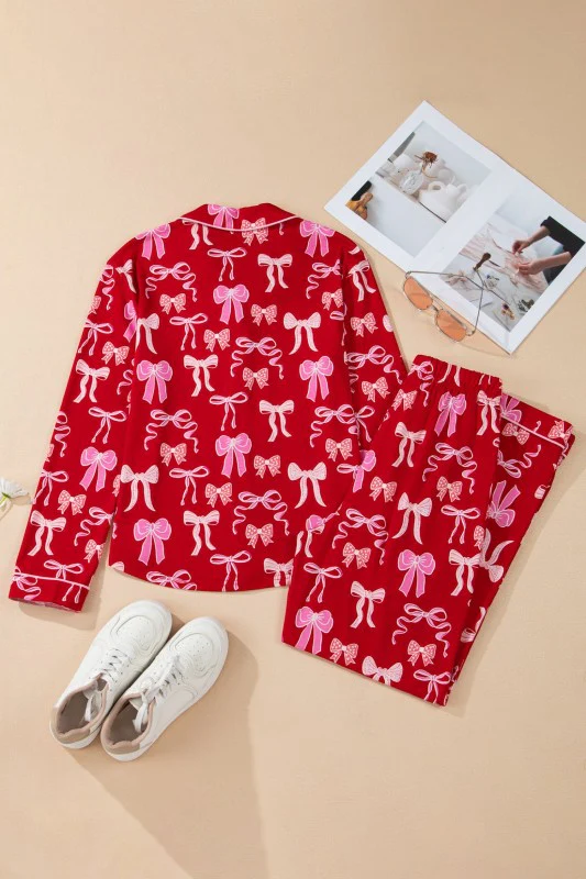 Bow Tie Shirt and Pants Pajama Set - Image 5