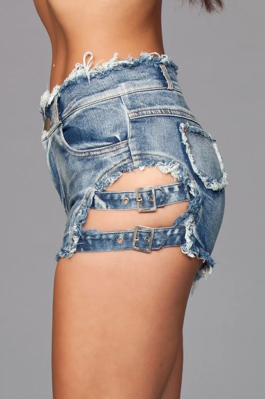 Buckled Down Denim Shorts - Image 6