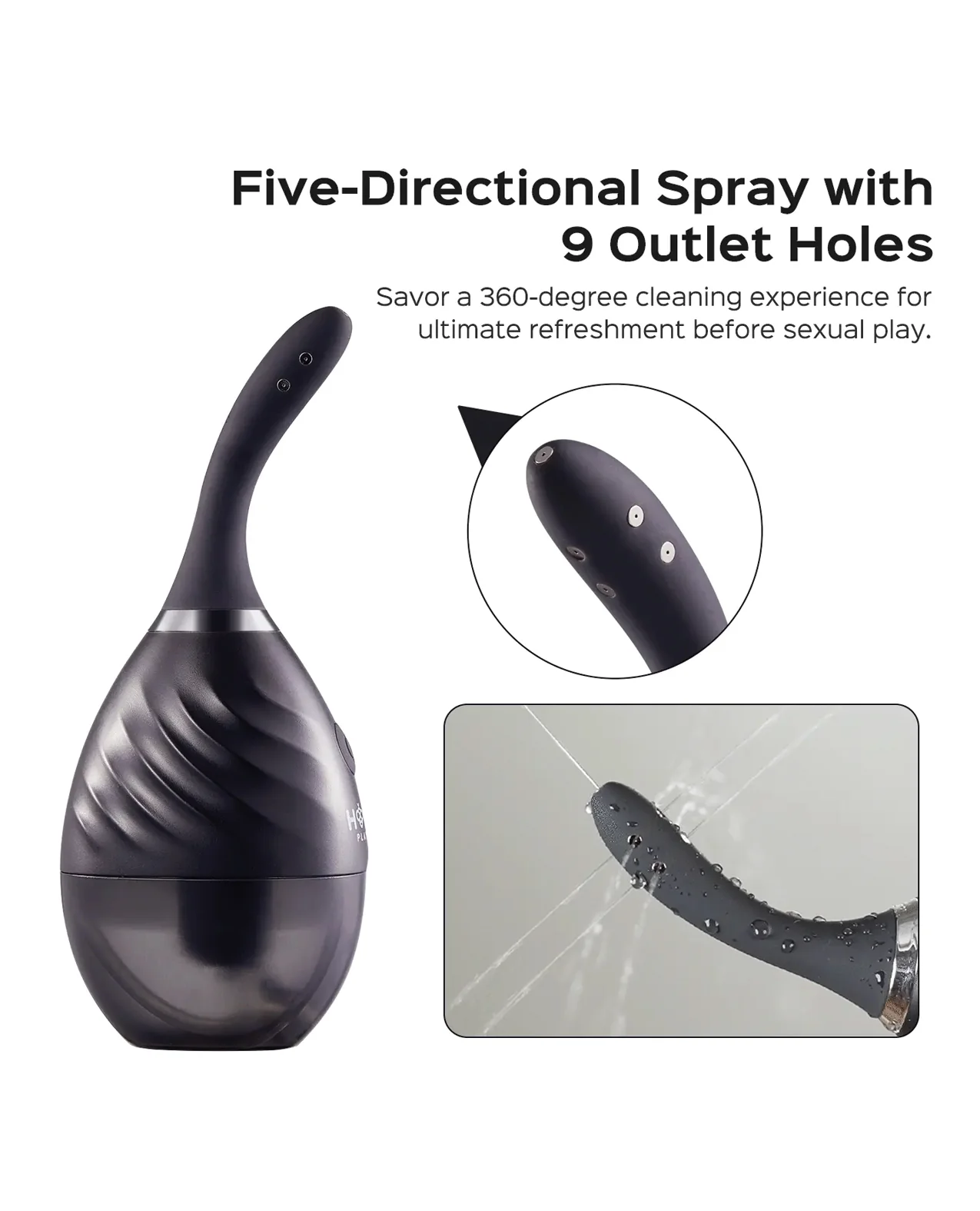 Bulby Auto Spray Anal Douche System - Black - Image 2