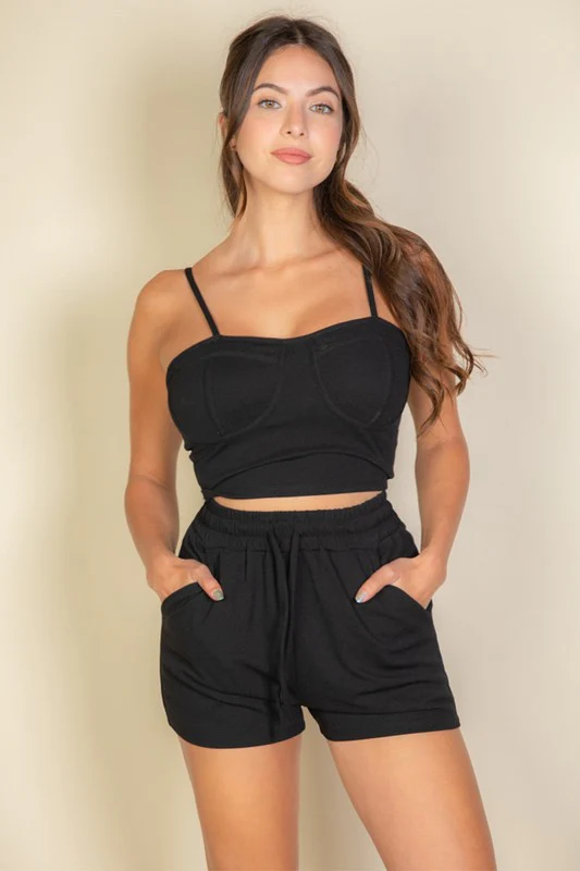 Bustier Cami Top & Slant Pocket Wide Shorts - Image 9
