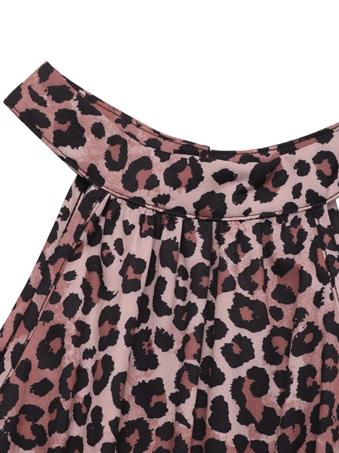 Butterfly Leopard Grecian Neck Maxi Dress - Image 5