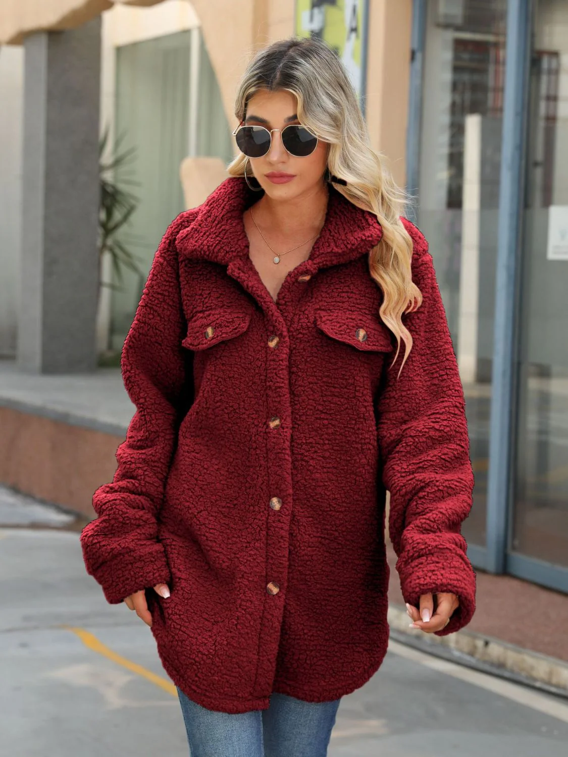 Button Down Collared Coat - Image 5