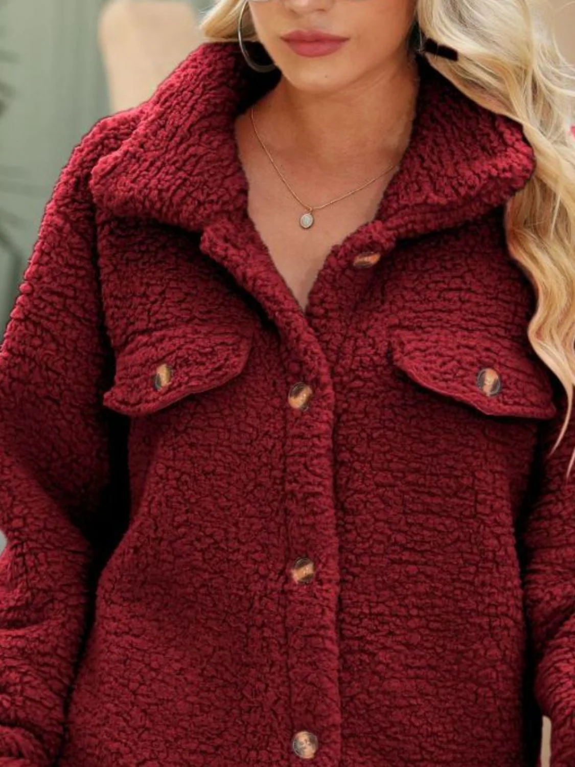 Button Down Collared Coat - Image 6