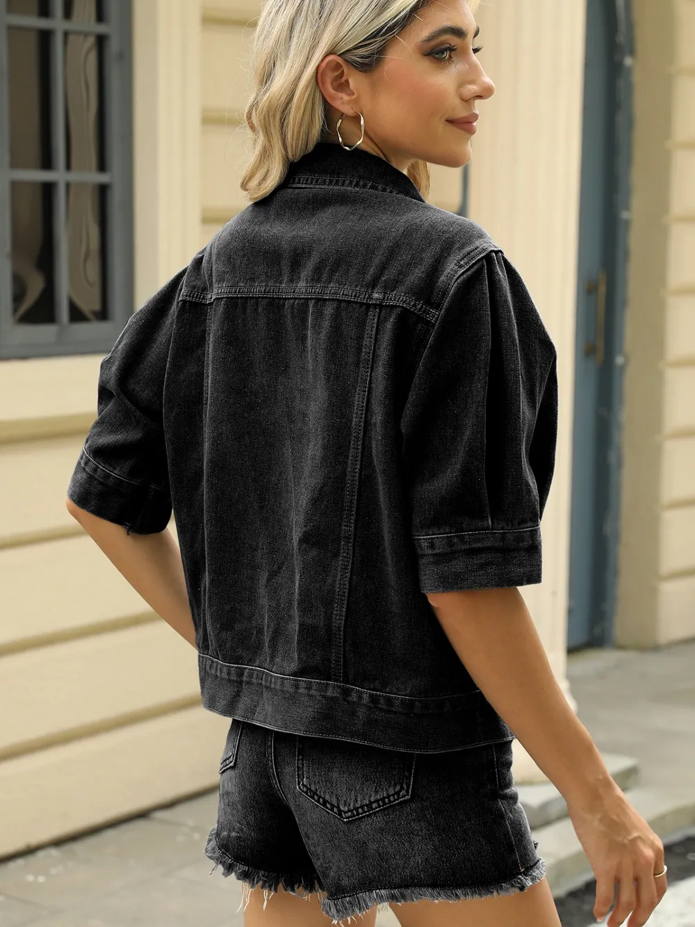 Button Down Washed Denim Jacket - Image 3