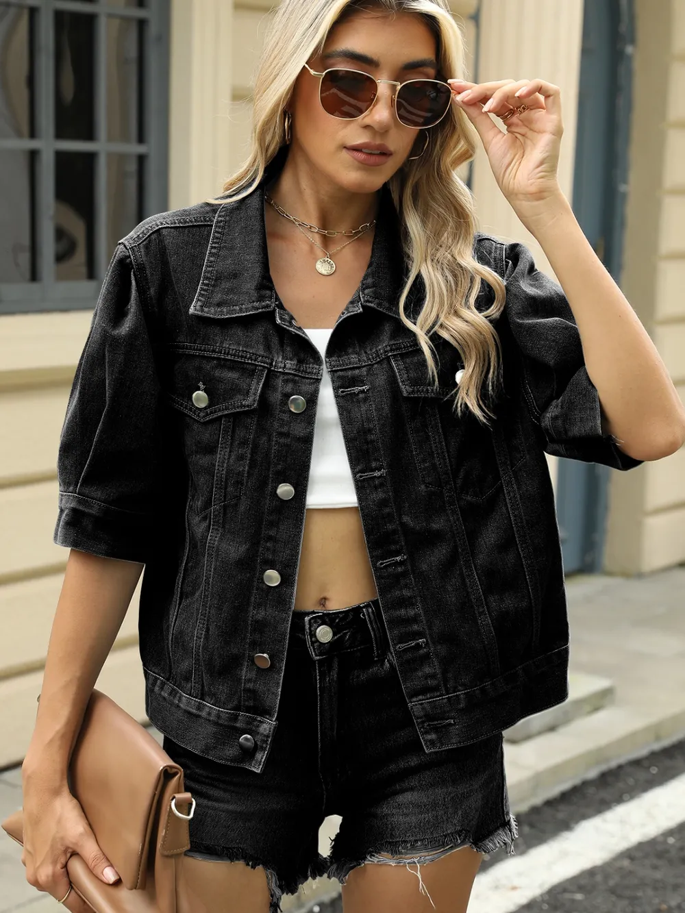Button Down Washed Denim Jacket - Image 4