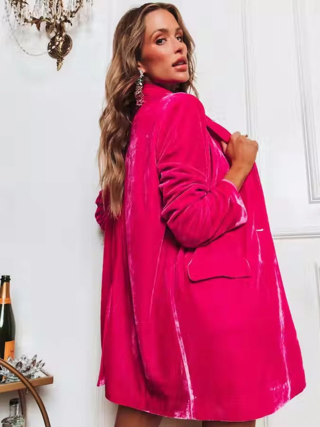 Button Up Long Sleeve Blazer with Pocket - Image 11