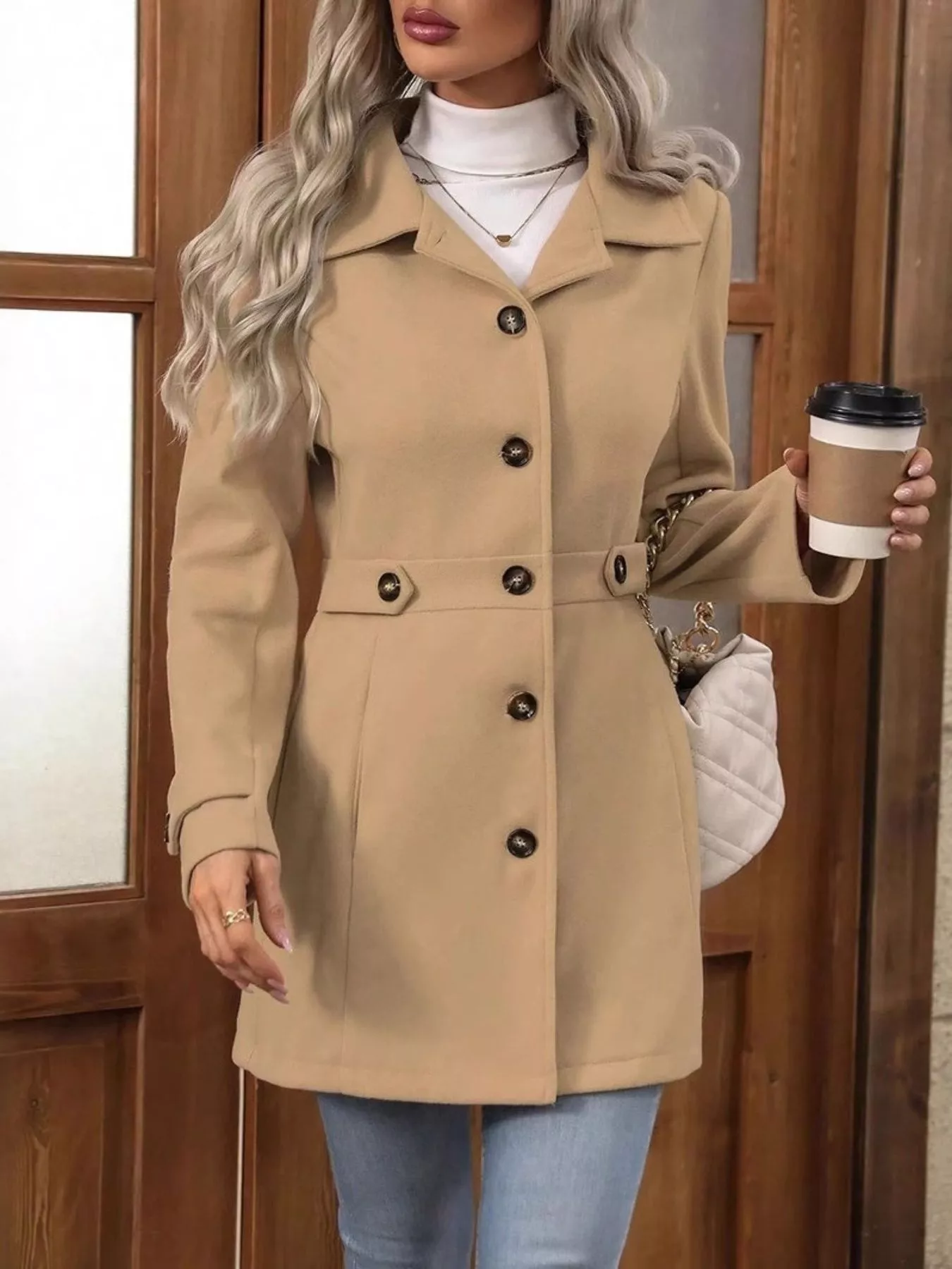 Button Up Long Sleeve Coat - Image 14