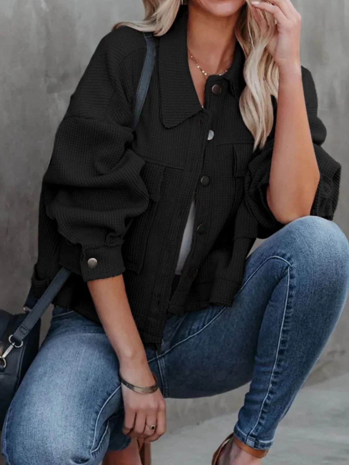 Button Up Long Sleeve Jacket - Image 25