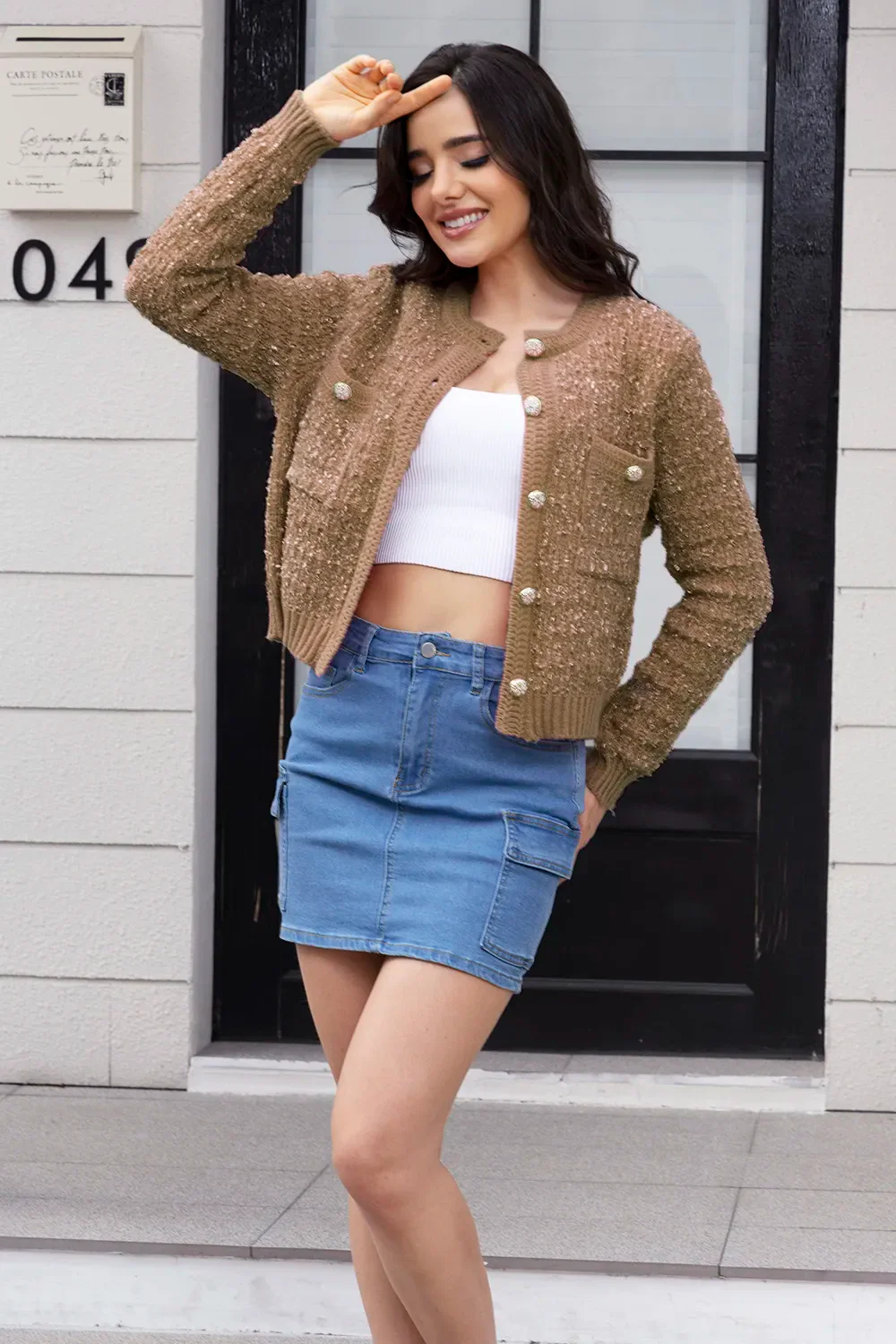 Button Up Round Neck Cardigan - Image 8