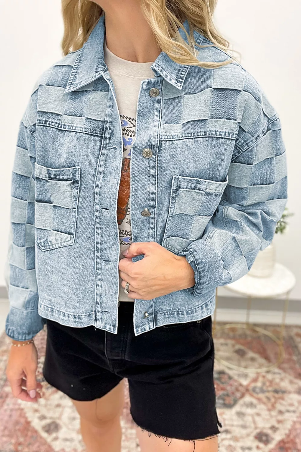 Button Up Wash Denim Jacket