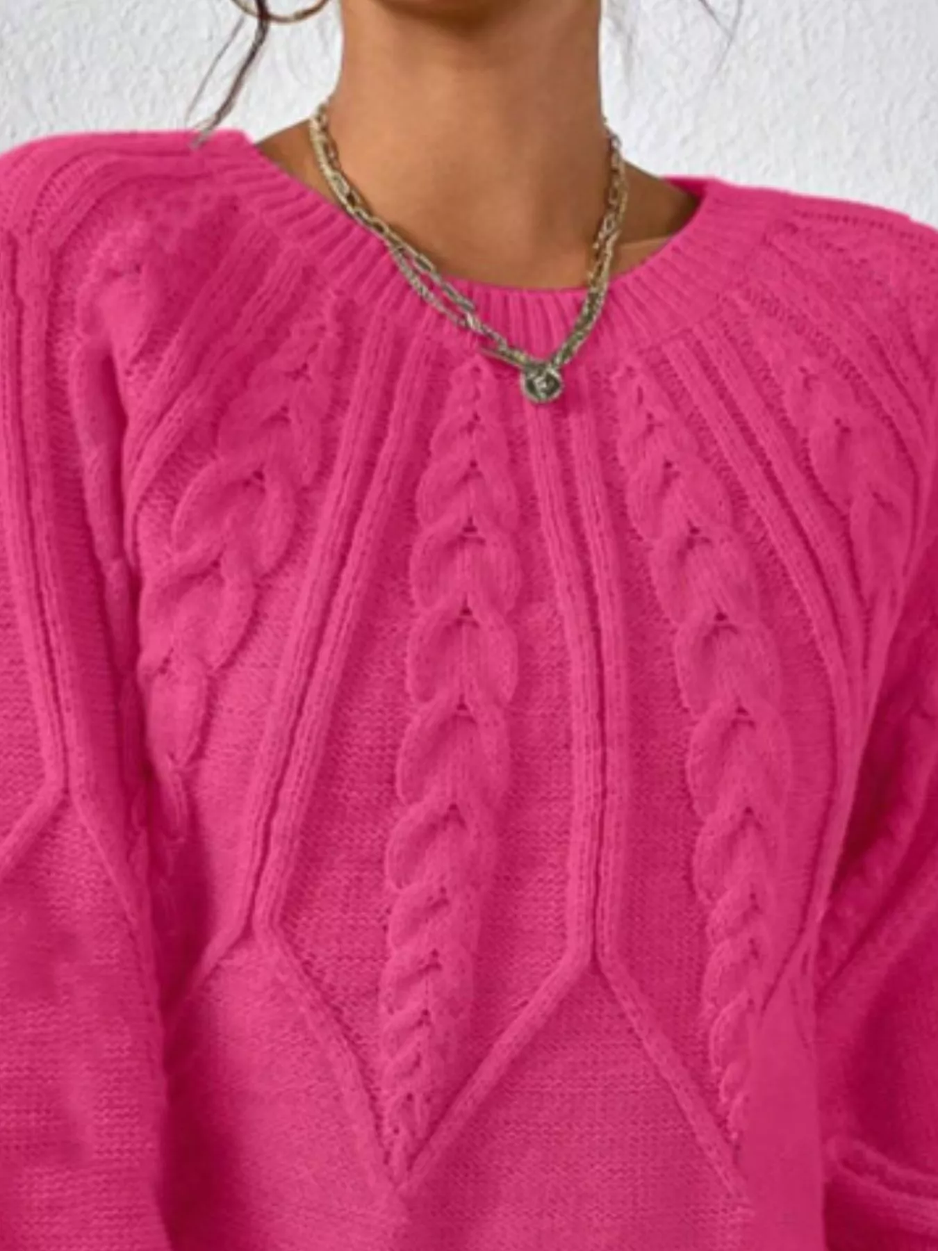 Cable Knit Long Sleeve Sweater - Image 33