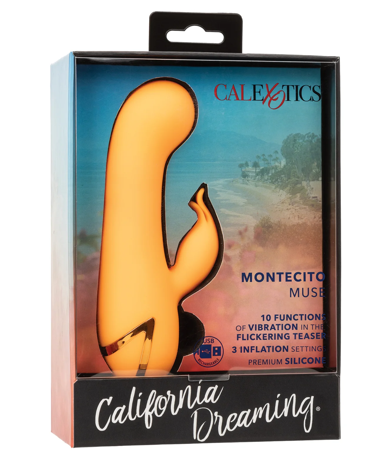California Dreaming Montecito Muse Dual Stimulation Vibe - Orange - Image 2