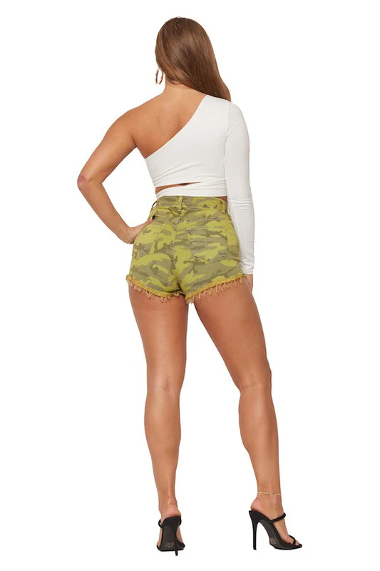 Camo Denim Short Lime - Image 4