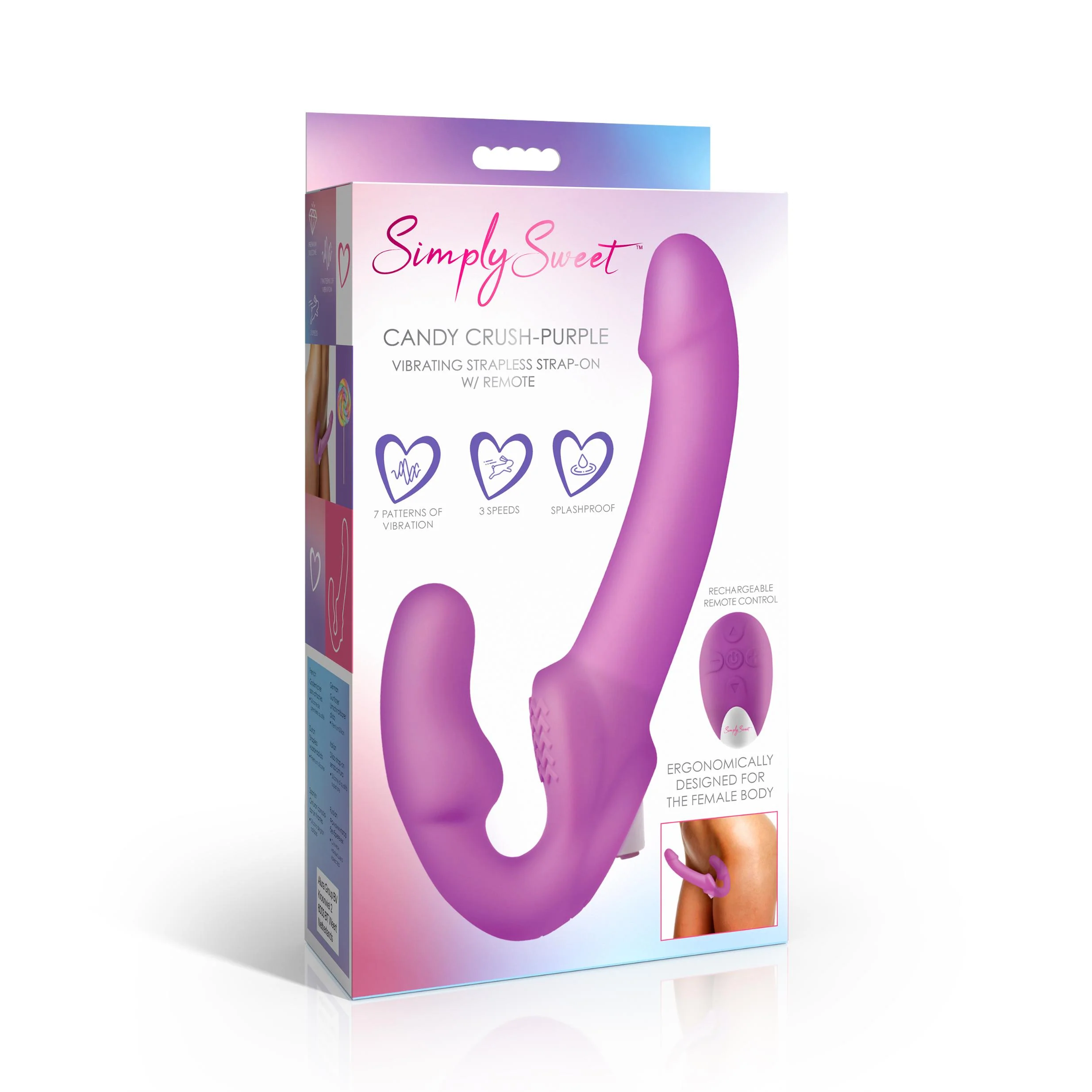 Candy Crush - Purple Vibrating Strapless Strap-on W/ Remote - Image 4