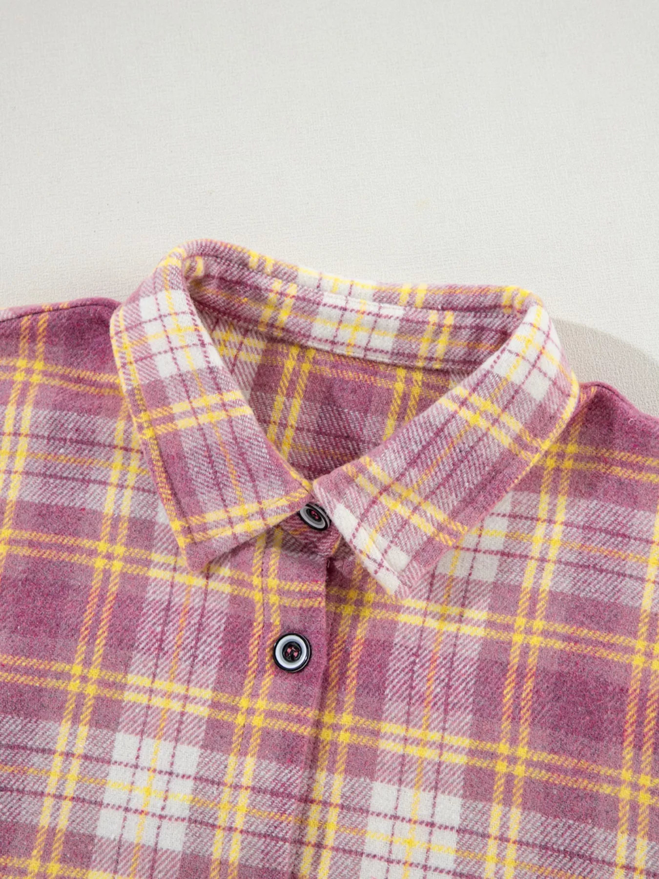 Casual Plaid Button-Down Shacket - Image 8