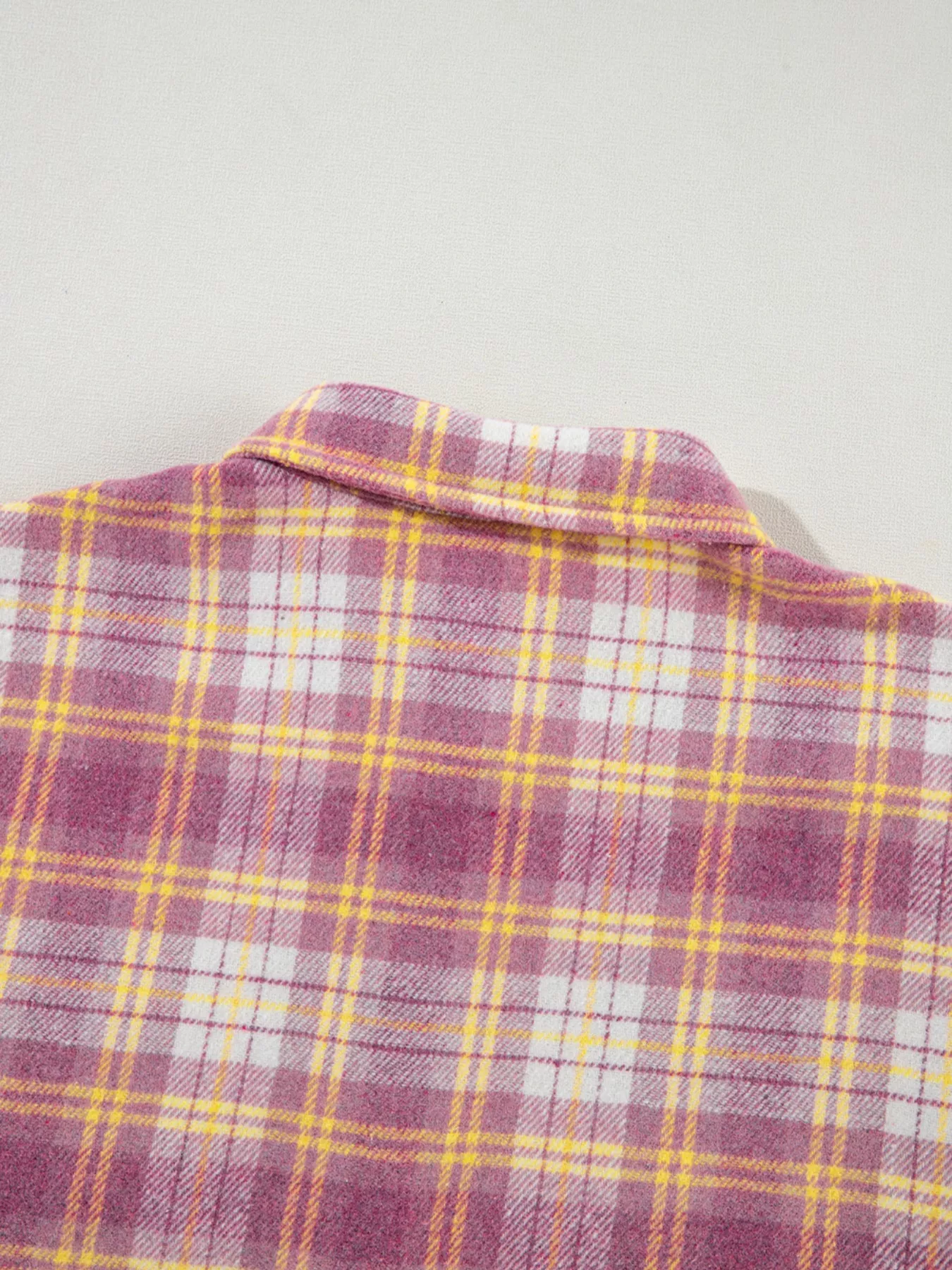 Casual Plaid Button-Down Shacket - Image 9